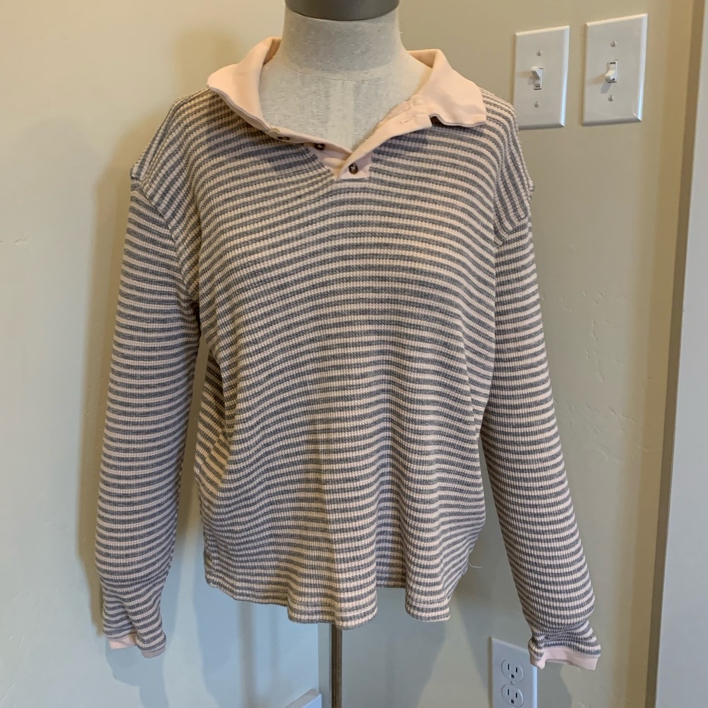 SOLD Vintage Long Sleeve Polo Crop Top